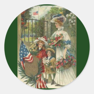 Vintage Honouring Memorial Day Classic Round Sticker