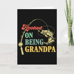 Vintage Hooked On Being Grandpa Father's Day Fishi Card
