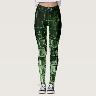 VINTAGE "HORNBACK" ALLIGATOR  LEATHER PINE GREEN LEGGINGS