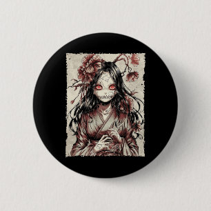 Vintage Horror Anime Girl Manga Japanese Creepy Ha 6 Cm Round Badge