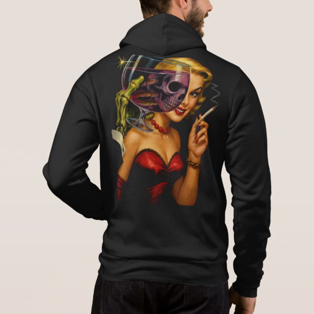Vintage Horror Comic Art Hoodie (Back)