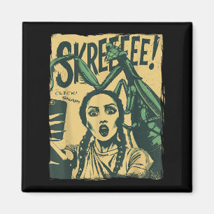 Vintage Horror Comic Monster Selfie Retro Hallowee Magnet