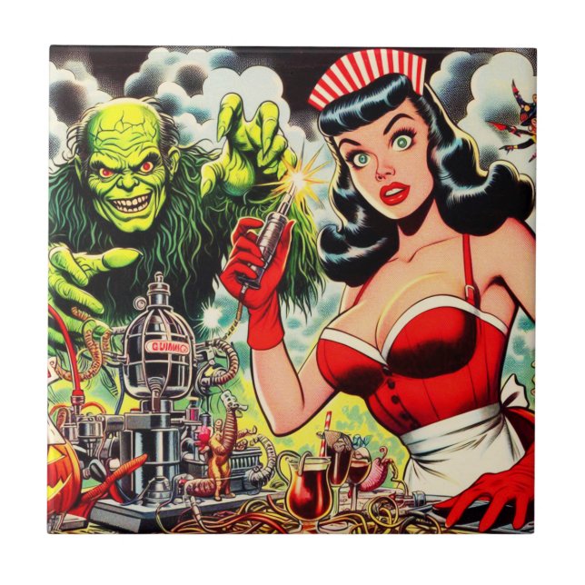 Vintage Horror Comics Tile (Front)