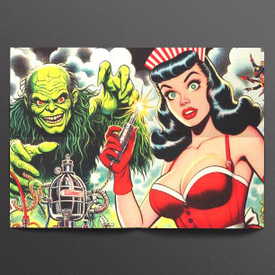 Vintage Horror Comics Tissue Paper