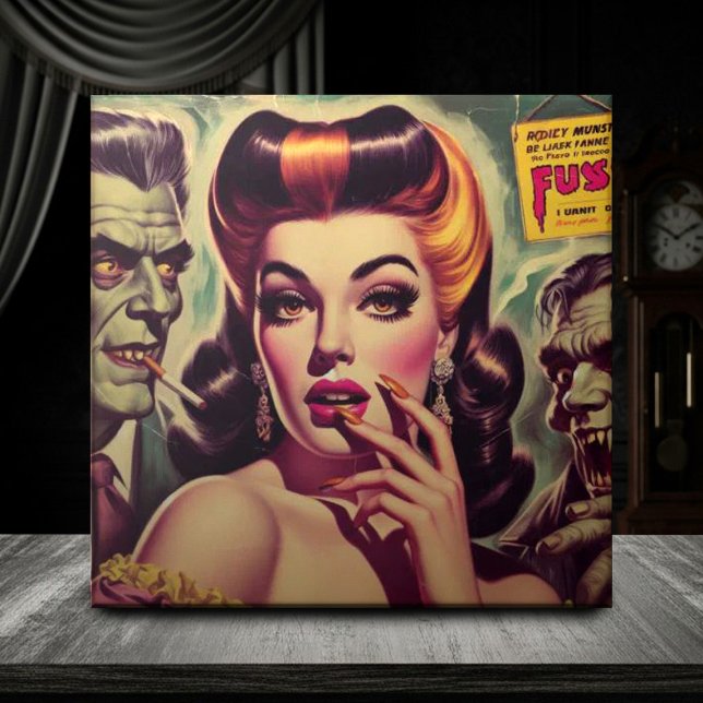 Vintage Horror Goth Girl Tile (Creator Uploaded)