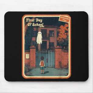 Vintage Horror Halloween Retro First Day of School Mouse Pad