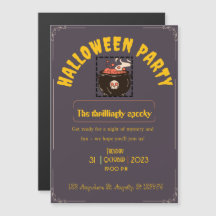 Vintage Horror Movie Halloween Party Invitations 