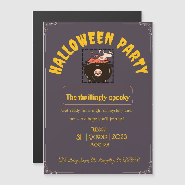 Vintage Horror Movie Halloween Party Invitations  (Front/Back)