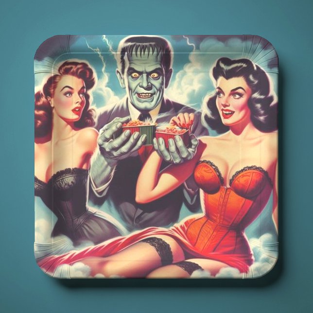 Vintage Horror Pin-ups Paper Plate (Creator Uploaded)