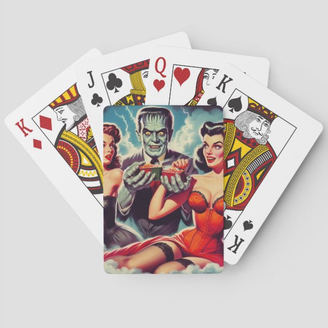 Vintage Horror Pin-ups Playing Cards (Back)