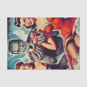 Vintage Horror Pin-ups Tissue Paper
