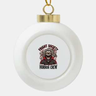 Vintage Horror Shirt Fright Society Skull Design_1 Ceramic Ball Christmas Ornament