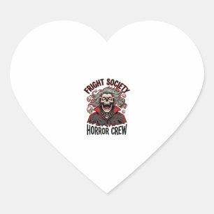 Vintage Horror Shirt Fright Society Skull Design_1 Heart Sticker