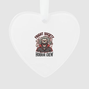 Vintage Horror Shirt Fright Society Skull Design_1 Ornament