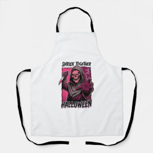 Vintage Horror Shirt with Engraved Slasher Hallowe Apron