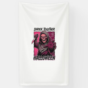 Vintage Horror Shirt with Engraved Slasher Hallowe Banner