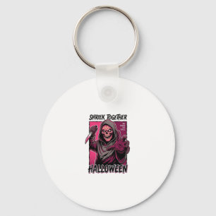 Vintage Horror Shirt with Engraved Slasher Hallowe Key Ring
