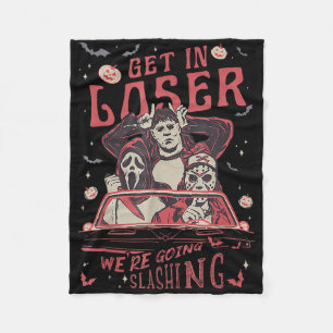 Vintage Horror Spooky Movie Lover Retro Halloween Fleece Blanket