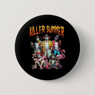 Vintage Horror Summer Vibes Funny Halloween Summer 6 Cm Round Badge