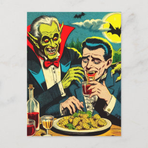 Vintage Horror Vampire Comics Postcard