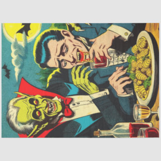 Vintage Horror Vampire Comics Tissue Paper