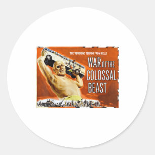 Vintage Horror War Of The Colossal Beast  Classic Round Sticker