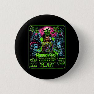 Vintage Horrorfest Poster Halloween Movie Old Time 6 Cm Round Badge