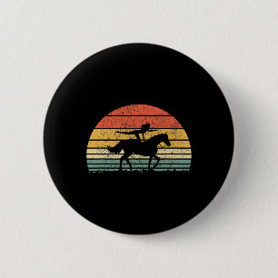 Vintage Horse Back Girl Riding Gift For Womens Tee 6 Cm Round Badge