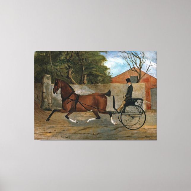 Vintage Horse Carriage Painting Canvas Print (Front)