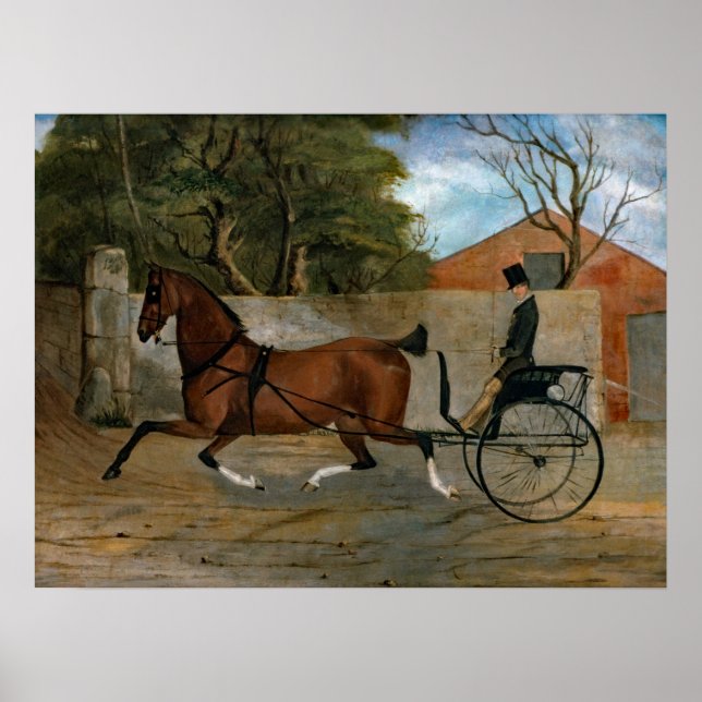 Vintage Horse Carriage Painting Poster (Front)