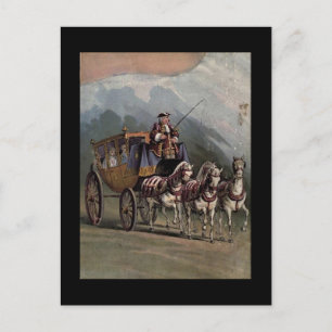 Vintage Horse Carriage Postcard