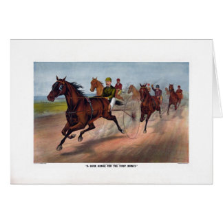 Vintage horse carriage racing print
