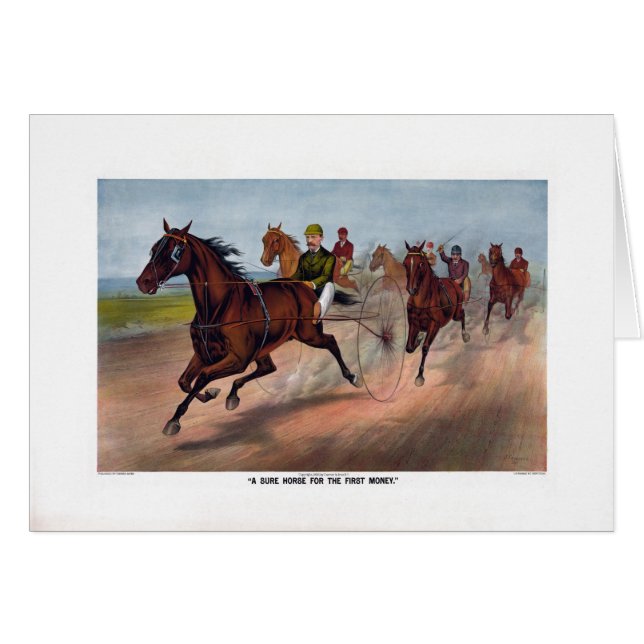 Vintage horse carriage racing print (Front Horizontal)