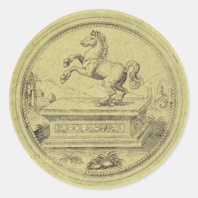 Vintage Horse Classic Round Sticker (Front)