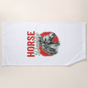 Vintage Horse Daddy Engraving Beach Towel