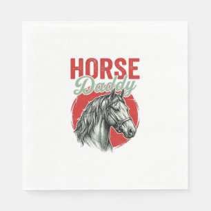 Vintage Horse Daddy Engraving Napkin