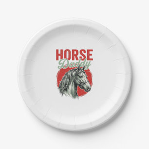 Vintage Horse Daddy Engraving Paper Plate