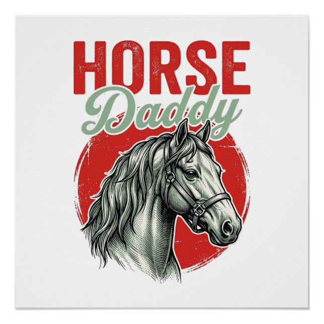 Vintage Horse Daddy Engraving Poster (Front)