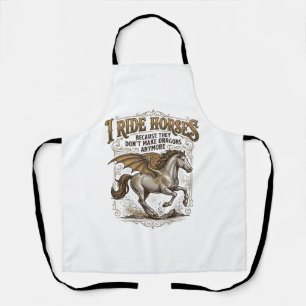 Vintage Horse Dragon Fantasy Rider Shirt Design_1 Apron