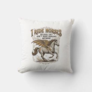 Vintage Horse Dragon Fantasy Rider Shirt Design_1 Cushion