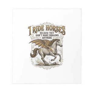 Vintage Horse Dragon Fantasy Rider Shirt Design_1 Notepad