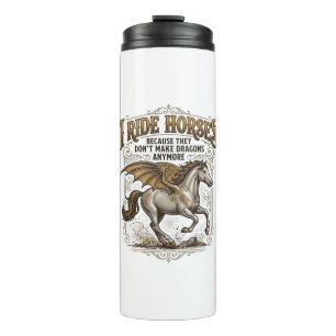 Vintage Horse Dragon Fantasy Rider Shirt Design_1 Thermal Tumbler