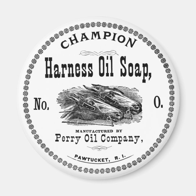 Vintage Horse Farm House Soap White Magnet (Front)