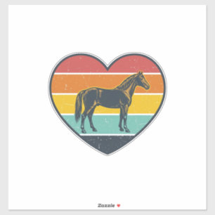Vintage Horse Heart Sunset Vector Design_1