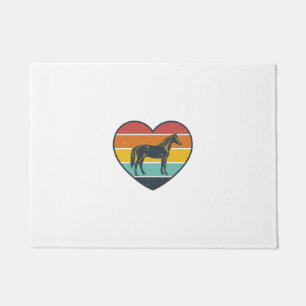 Vintage Horse Heart Sunset Vector Design_1 Doormat
