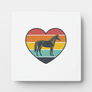 Vintage Horse Heart Sunset Vector Design_1 Plaque