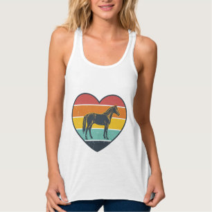 Vintage Horse Heart Sunset Vector Design_1 Singlet