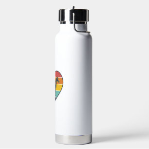 Vintage Horse Heart Sunset Vector Design_1 Water Bottle