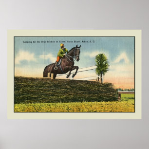 Vintage Horse Jumping Aikin SC Poster