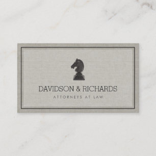 Vintage Horse Knight Chess Piece Attorney, Lawyer Business Card